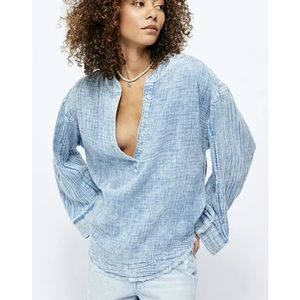 Free People We the Free Anguilla Washed Pullover Top.